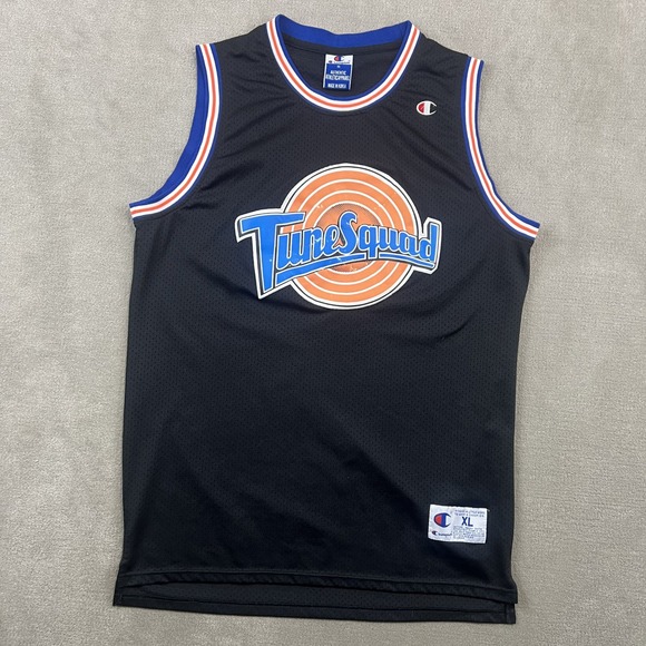 Champion XL Michael Jordan Tune Squad Jersey Space Jam Vintage 90s Mesh Black — photo 2